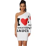 I love tomatoes sauce Long Sleeve One Shoulder Mini Dress