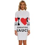 I love tomatoes sauce Long Sleeve Shirt Collar Bodycon Dress