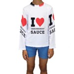 I love cranberry sauce Kids  Long Sleeve Swimwear