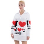 I love cranberry sauce Women s Long Sleeve Casual Dress