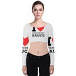 I love cranberry sauce Velvet Long Sleeve Crop Top