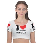 I love cranberry sauce Velvet Short Sleeve Crop Top 