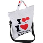 I love cranberry sauce Fold Over Handle Tote Bag