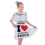 I love cranberry sauce Kids  Shoulder Cutout Chiffon Dress