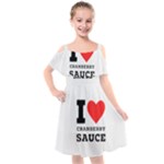 I love cranberry sauce Kids  Cut Out Shoulders Chiffon Dress