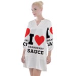 I love cranberry sauce Open Neck Shift Dress