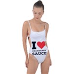 I love cranberry sauce Tie Strap One Piece Swimsuit