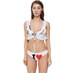 I love cranberry sauce Low Cut Ruffle Edge Bikini Set