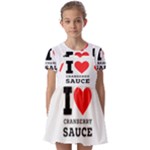 I love cranberry sauce Kids  Short Sleeve Pinafore Style Dress