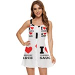 I love cranberry sauce Ruffle Edge Bra Cup Chiffon Mini Dress