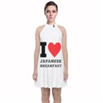 I love Japanese breakfast  Velvet Halter Neckline Dress 