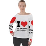 I love Japanese breakfast  Off Shoulder Long Sleeve Velour Top