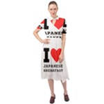 I love Japanese breakfast  Keyhole Neckline Chiffon Dress