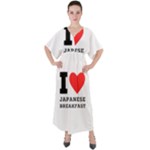 I love Japanese breakfast  V-Neck Boho Style Maxi Dress