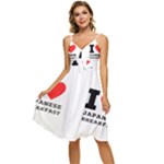 I love Japanese breakfast  Sleeveless Tie Front Chiffon Dress