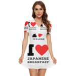 I love Japanese breakfast  V-Neck High Waist Chiffon Mini Dress