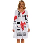 I love Japanese breakfast  Long Sleeve Dress With Pocket