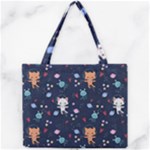 Cute Astronaut Cat With Star Galaxy Elements Seamless Pattern Mini Tote Bag