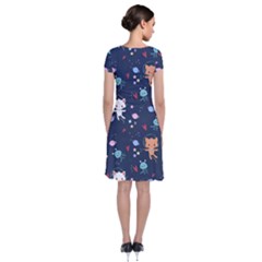Short Sleeve Front Wrap Dress 