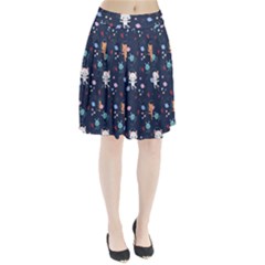 Cute Astronaut Cat With Star Galaxy Elements Seamless Pattern Pleated Skirt from ArtsNow.com