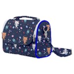 Cute Astronaut Cat With Star Galaxy Elements Seamless Pattern Satchel Shoulder Bag