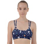 Cute Astronaut Cat With Star Galaxy Elements Seamless Pattern Line Them Up Sports Bra