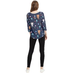 Chiffon Quarter Sleeve Blouse 