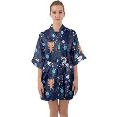 Half Sleeve Satin Kimono  