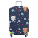 Cute Astronaut Cat With Star Galaxy Elements Seamless Pattern Luggage Cover (Medium)