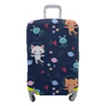 Cute Astronaut Cat With Star Galaxy Elements Seamless Pattern Luggage Cover (Small)