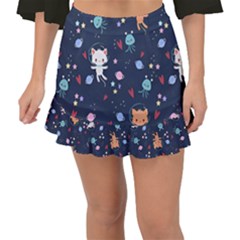 Fishtail Mini Chiffon Skirt 