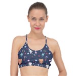 Cute Astronaut Cat With Star Galaxy Elements Seamless Pattern Basic Training Sports Bra