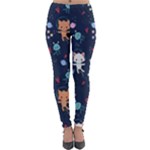 Cute Astronaut Cat With Star Galaxy Elements Seamless Pattern Lightweight Velour Leggings