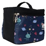 Cute Astronaut Cat With Star Galaxy Elements Seamless Pattern Make Up Travel Bag (Small)