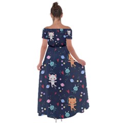 Off Shoulder Open Front Chiffon Dress 