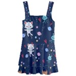 Cute Astronaut Cat With Star Galaxy Elements Seamless Pattern Kids  Layered Skirt Swimsuit