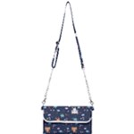 Cute Astronaut Cat With Star Galaxy Elements Seamless Pattern Mini Crossbody Handbag