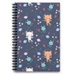 Cute Astronaut Cat With Star Galaxy Elements Seamless Pattern 5.5  x 8.5  Notebook