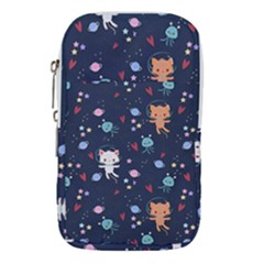 Cute Astronaut Cat With Star Galaxy Elements Seamless Pattern Waist Pouch (Small) from ArtsNow.com