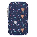 Cute Astronaut Cat With Star Galaxy Elements Seamless Pattern Waist Pouch (Small)