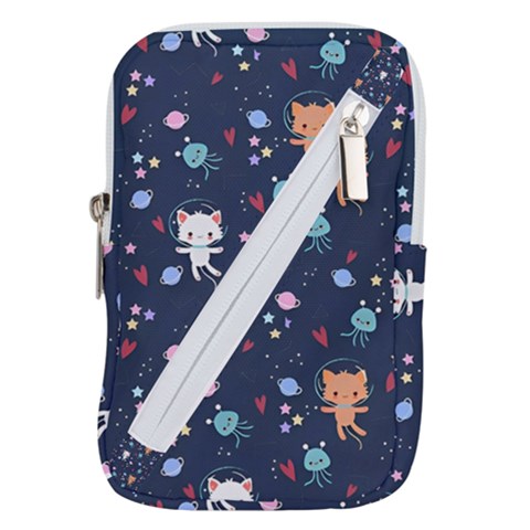 Cute Astronaut Cat With Star Galaxy Elements Seamless Pattern Belt Pouch Bag (Small) from ArtsNow.com