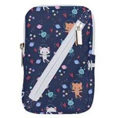 Cute Astronaut Cat With Star Galaxy Elements Seamless Pattern Belt Pouch Bag (Small) from ArtsNow.com