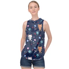 High Neck Satin Top 