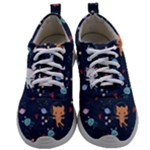 Cute Astronaut Cat With Star Galaxy Elements Seamless Pattern Mens Athletic Shoes