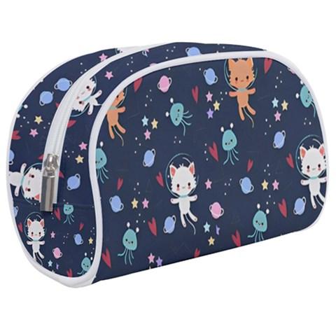 Cute Astronaut Cat With Star Galaxy Elements Seamless Pattern Make Up Case (Medium) from ArtsNow.com