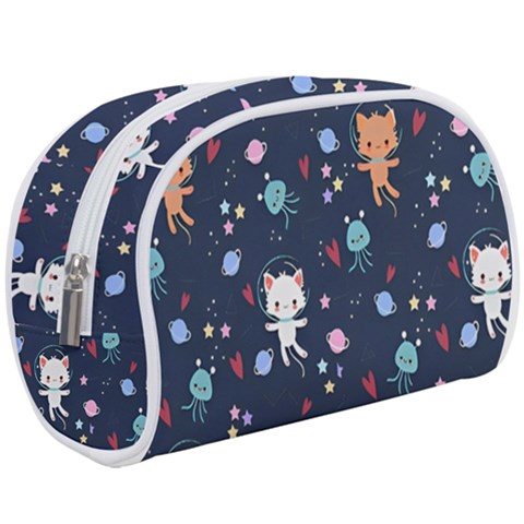 Cute Astronaut Cat With Star Galaxy Elements Seamless Pattern Make Up Case (Large) from ArtsNow.com