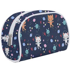 Cute Astronaut Cat With Star Galaxy Elements Seamless Pattern Make Up Case (Large) from ArtsNow.com