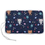 Cute Astronaut Cat With Star Galaxy Elements Seamless Pattern Pen Storage Case (S)