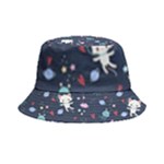 Cute Astronaut Cat With Star Galaxy Elements Seamless Pattern Inside Out Bucket Hat