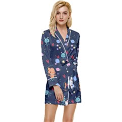 Long Sleeve Satin Robe 